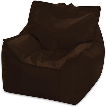 Posh Creations Structured Comfy Bean Bag Chair for Gaming, Reading, and Watching TV, Newport Chair, Microsuede - Chocolate