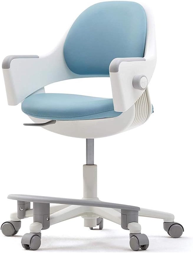 SIDIZ ringo Kids Desk Chair : Ergonomic Kids Chair with Footrest, 4-Step Growing Function, Adjustable Seat Height, Sit-Locking Casters, Swivel Type Kids Chair (Lavendar Blue Chair)