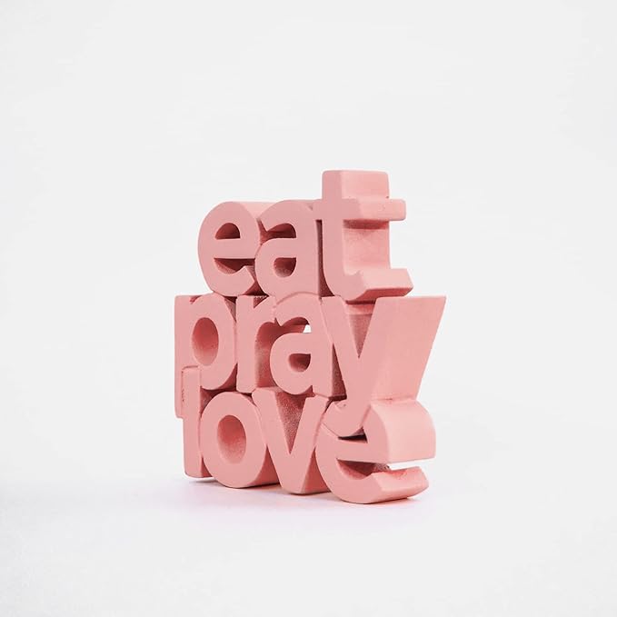 NUKKAD TALES Eat Pray Love Peach Aesthetic Table Decor – Perfect for Home or Office Desk, Shelf, Birthdays, Corporate Gifts, and Inspirational Wall Decor