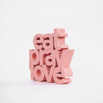 NUKKAD TALES Eat Pray Love Peach Aesthetic Table Decor – Perfect for Home or Office Desk, Shelf, Birthdays, Corporate Gifts, and Inspirational Wall Decor