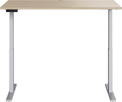 Bush Business Furniture Move 60 Series 60W x 30D Electric in Natural Elm with Silver Base, Ergonomic Sit-Stand Computer Table for Home and Professional Office