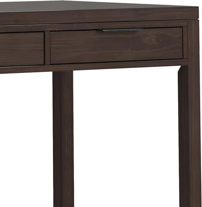 SIMPLIHOME Hollander SOLID WOOD Contemporary Modern Wide Office Desk, Writing, Workstation and Study Table, 72 inch, Warm Walnut Brown