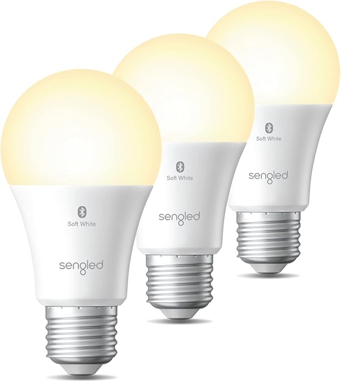 Sengled Alexa Light Bulb, S1 Auto Pairing with Alexa Devices, Warm Light Bulbs, Smart Light Bulbs that Work with Alexa, Bluetooth Mesh Smart Home Lighting, E26 60W Equivalent, 800LM, 3-Pack