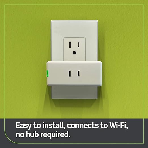 Leviton Decora Smart Dimmer Plug, Wi-Fi 2nd Gen, Works with Matter, My Leviton, Alexa, Google Assistant, Apple Home/Siri & Wire-Free Anywhere Companions for Switched Outlet, D23LP-2RW, White