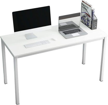 SogesGame Computer Desk, 55.1 inches Office Desk Computer Table Study Writing Desk Workstation for Home Office, White Dining Table