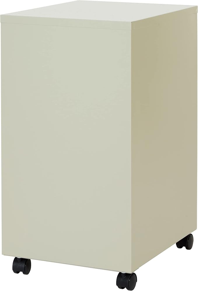 OSP Home Furnishings 2 Drawer Mobile Locking Metal File Cabinet, Tan
