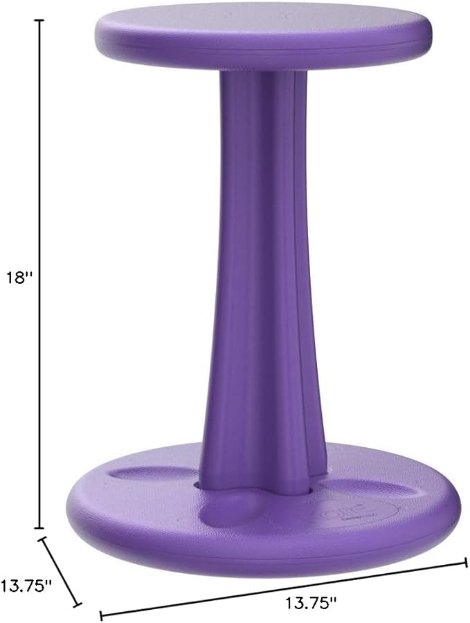Kore Kids Pre-Teen Wobble Chair - Flexible Seating Stool for Classroom, Home & School, ADD/ADHD - Made in The USA - Age 10-11, Grade 5-6, Purple (18.7in)
