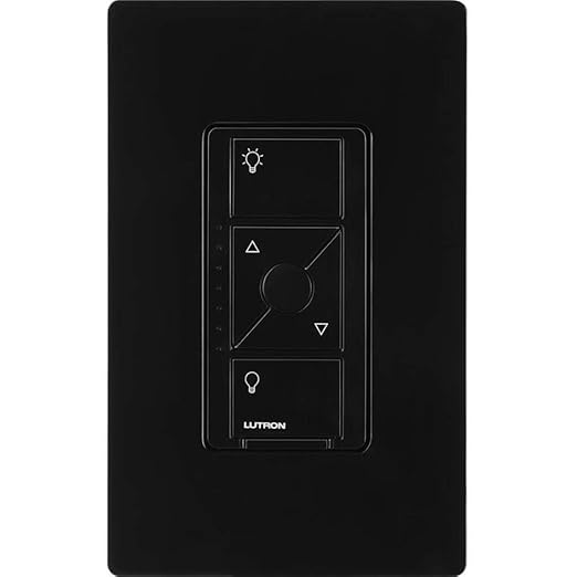 Lutron Caseta Original Smart Dimmer Switch ELV+ (Lutron Hub Required), 250W LED, Single-Pole/3-Way, Neutral Required, PD-5NE-BL, Black