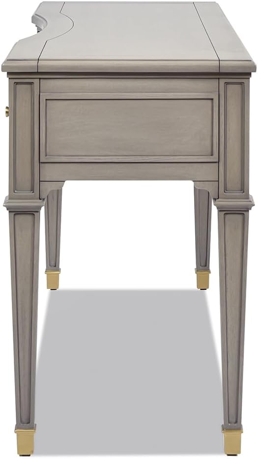 Jennifer Taylor Home Dauphin 55" 3-Drawer Wood Executive Desk, Grey Cashmere