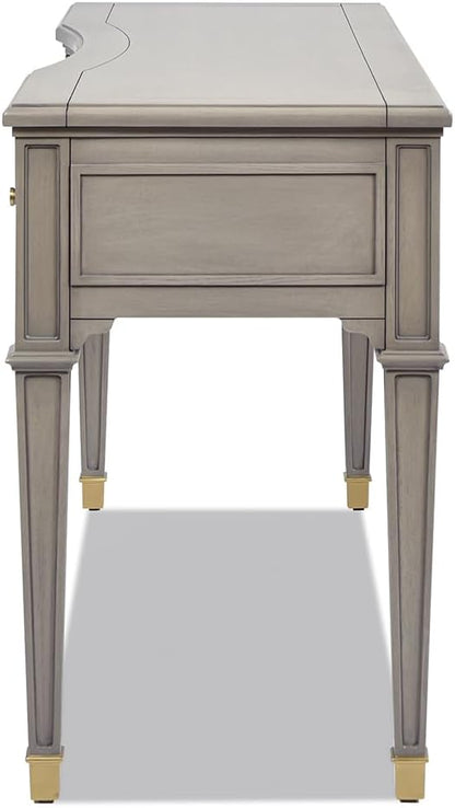 Jennifer Taylor Home Dauphin 55" 3-Drawer Wood Executive Desk, Grey Cashmere