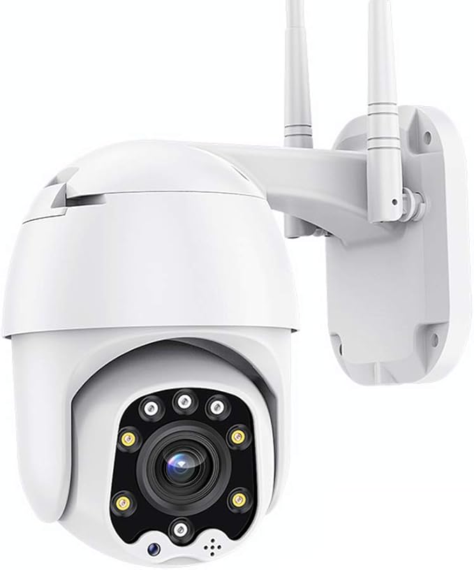 Outdoor PTZ WiFi IP Security Camera 1080P Home Surveillance Camera Pan/Tilt Two-Way Audio Motion Detection Color Night Vision Auto Tracking CamHiPro APP AT-200DW