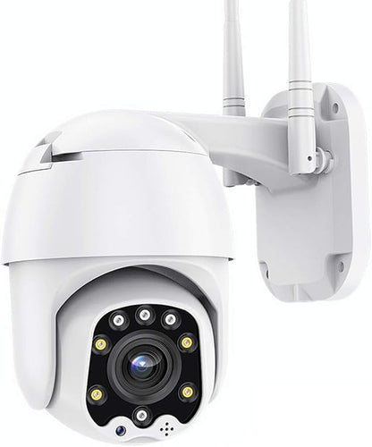 Outdoor PTZ WiFi IP Security Camera 1080P Home Surveillance Camera Pan/Tilt Two-Way Audio Motion Detection Color Night Vision Auto Tracking CamHiPro APP AT-200DW