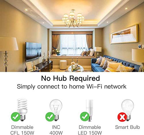 TREATLIFE Smart Dimmer Switch 4 Pack, Smart Light Switch Works with Alexa and Google Assistant, Neutral Wire Needed, 2.4Ghz Wi-Fi, Schedule, Remote Control, Single Pole, FCC Listed