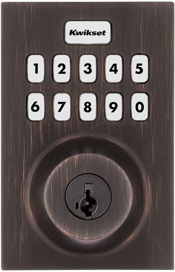 Kwikset Home Connect 620 Smart Lock Deadbolt with Z-Wave Technology, Works with Ring Alarm, Samsung Smartthings and More, Z-Wave Hub Required, Contemporary Design in Venetian Bronze