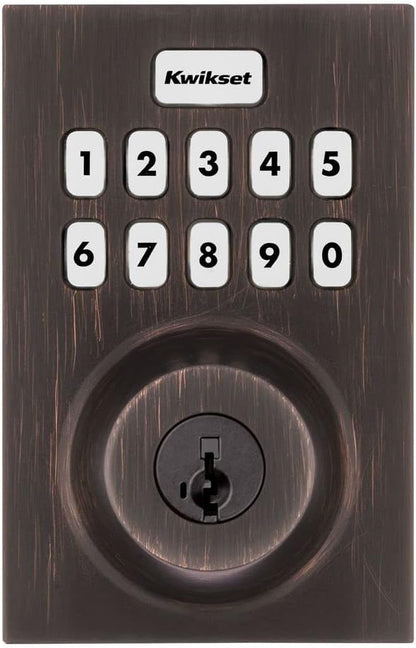 Kwikset Home Connect 620 Smart Lock Deadbolt with Z-Wave Technology, Works with Ring Alarm, Samsung Smartthings and More, Z-Wave Hub Required, Contemporary Design in Venetian Bronze