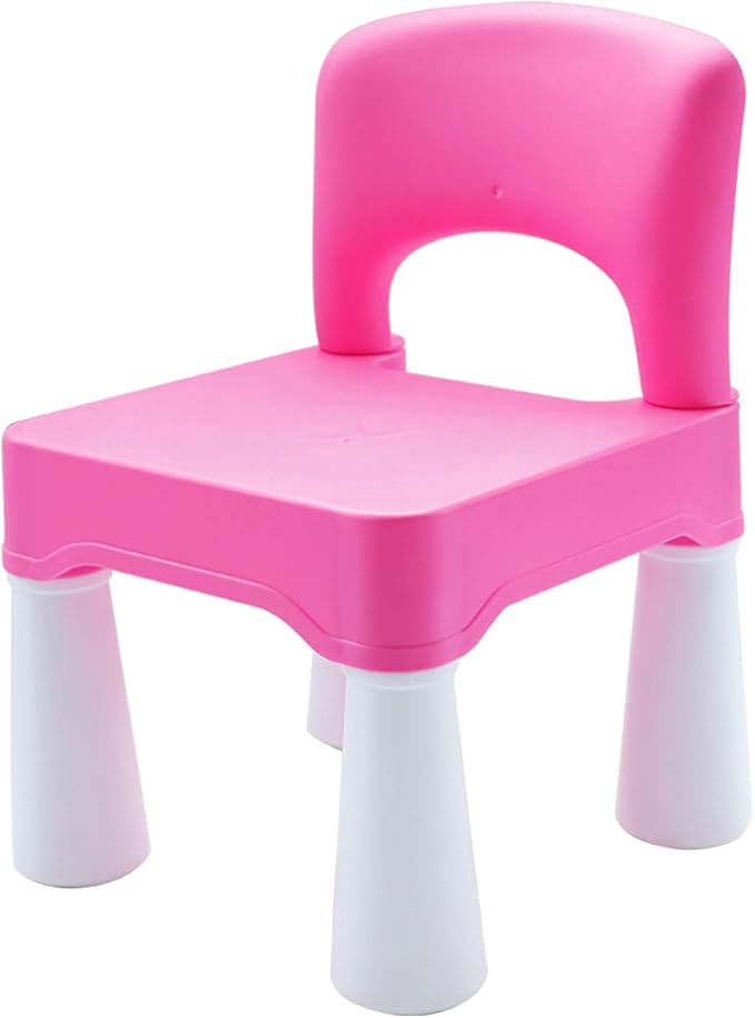 burgkidz Plastic Kids Chair, Durable and Lightweight, 9.3" Height Seat, Indoor or Outdoor Use for Toddlers Boys Girls Aged 3+ (Pink)