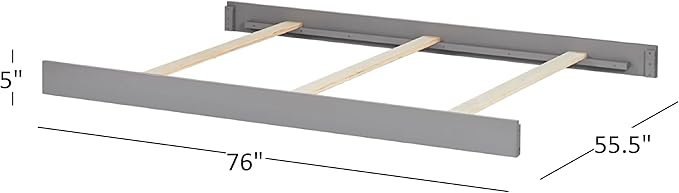 Oxford Baby Harper Full Bed Conversion Kit for 4-in-1 Convertible Crib, Dove Gray, GreenGuard Gold Certified