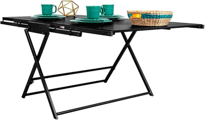Origami Modern 2 in 1 Shelf to Table Style, Organizer Deco Rack Magically Turn to a Table/Desk in a Second, Fully Assembled, Patent Pending, Black(STT-BLKBLK)