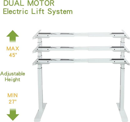 Radlove Dual Motor Height Adjustable Standing Desk Frame, Adjustable Desk Legs for 48'' to 70'' Desk Tops, Home Office Sit Stand Desk Base, Heavy Duty 265 lb Load Capacity for Home Office