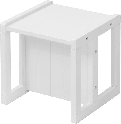 Roba: Country-Farmhouse Chair: White Wood - Chic Children’s Chair, Adjustable Seat Height, Converts Into A Table, Toddler & Kids, Ages 2+