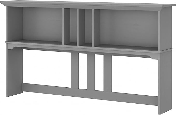 Bush Furniture Salinas Hutch, Desk Attachment with Shelf Storage for Home Office, 60W, Cape Cod Gray