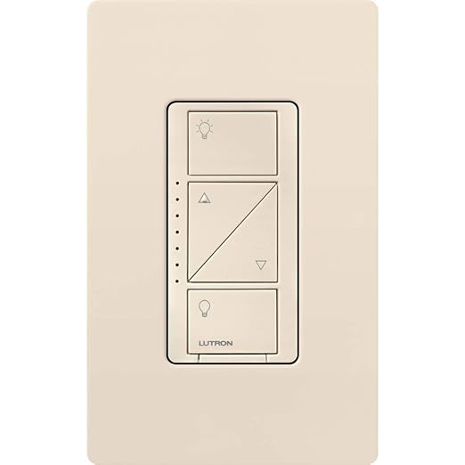Lutron Caseta Original Smart Dimmer Switch (Lutron Smart Hub Required), for LED Lights, 150 Watt, Single-Pole/3-Way, No Neutral Required, PD-6WCL-LA 4-PACK, Light Almond, 4 Pack