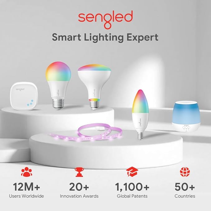 Sengled Zigbee Smart Light Bulbs, Smart Hub Required, Works with SmartThings and Echo with Built-in Hub, Voice Control with Alexa and Google Home, Color Changing 60W Eqv. A19 Alexa Light Bulb, 2 Pack