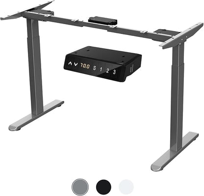 AIMEZ0 Dual Motor Electric Sit Stand Desk Standing Desk Frame Adjustable Height 27.4-45.6 inches DIY Motorized Computer Desk for Home and Office Gray (Frame Only)