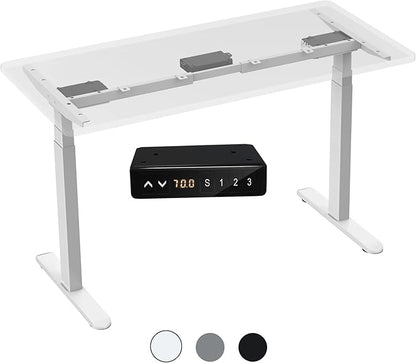 AIMEZ0 Dual Motor Sit Stand Desk Adjustable Electric Standing Desk Frame with LCD Touch Screen Adjustable Height 27.4-45.6 inches for Home & Office Table (Frame Only) White