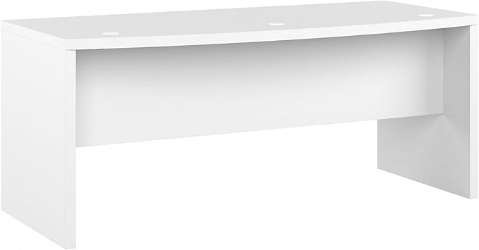 Bush Business Furniture Echo Bow Front Desk, 72W, Pure White
