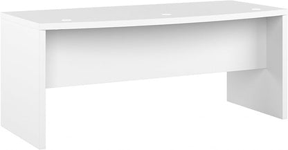 Bush Business Furniture Echo Bow Front Desk, 72W, Pure White