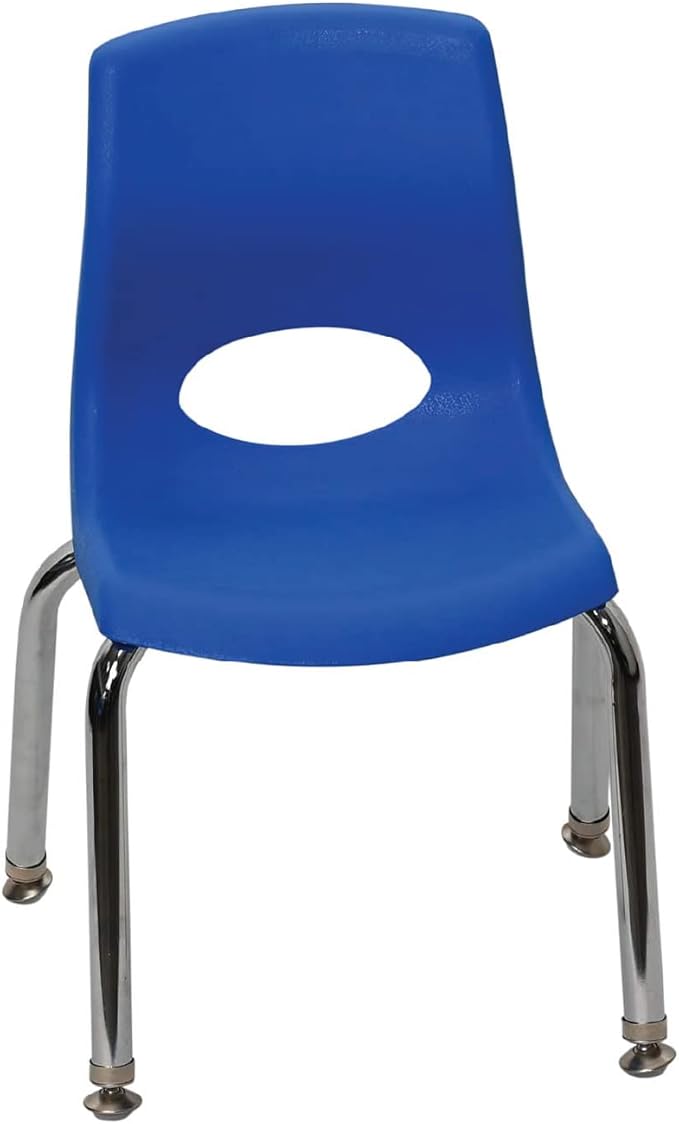 Angeles H, Blue with Chrome Legs, 4 Pack MyPosture Children's Chair, 10-inch