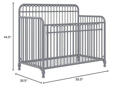 Little Seeds Ivy 3-in-1 Convertible Metal Crib, Dove Gray