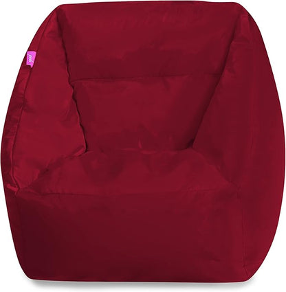 Posh Creations Structured Comfy Bean Bag Chair for Gaming, Reading, and Watching TV, Coronado Chair, Microsuede - Red