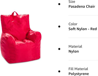 Posh Creations Bean Bag Structured Seat for Toddlers and Kids, Comfy Chair for Children, Pasadena, Red