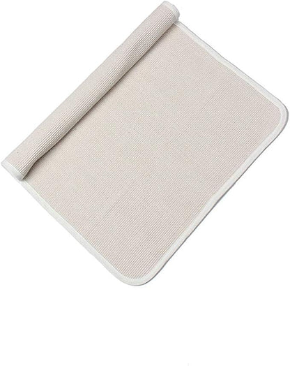 Montessori Mat Holder for Toddlers Babies Children Cotton Working Rug for Nursery Preschool Kindergarten, 23.6''×15.8'', Off-White