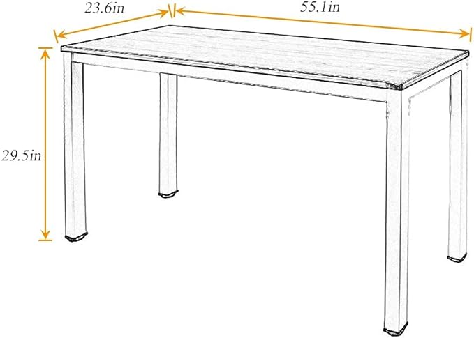 SogesGame Computer Desk, 55.1 inches Office Desk Computer Table Study Writing Desk Workstation for Home Office, White Dining Table