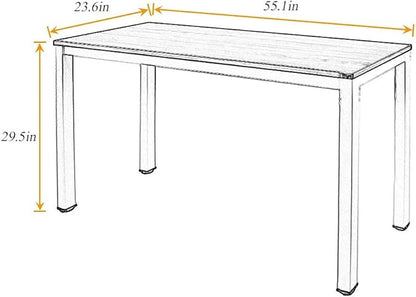 SogesGame Computer Desk, 55.1 inches Office Desk Computer Table Study Writing Desk Workstation for Home Office, White Dining Table