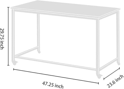 Computer Desk Writing Table Workstation with Durable Scratch-resistant Laminate Surface and Metal Frame, Brown