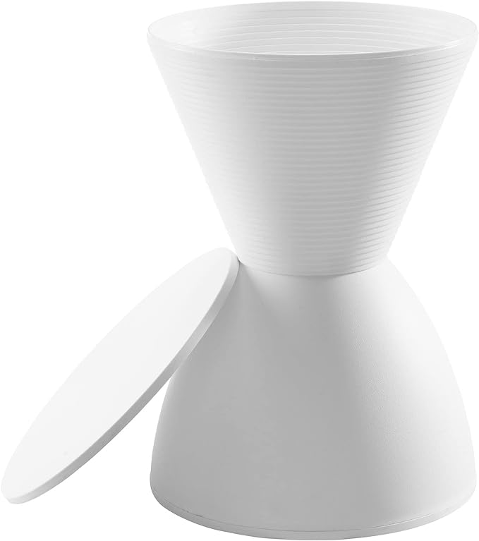 Modway Haste Contemporary Modern Hourglass Accent Stool in White
