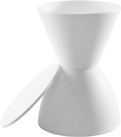 Modway Haste Contemporary Modern Hourglass Accent Stool in White