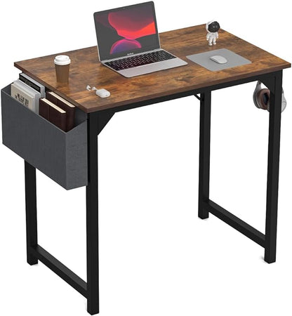 DUMOS 32 Inch Office Small Computer Desk Modern Simple Style Writing Study Work Table for Home Bedroom - Rustic Brown