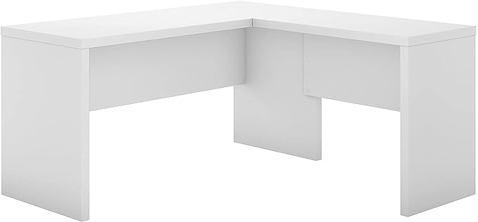 Office by kathy ireland Echo L Shaped Desk, Pure White/Pure White (ECH026PW)