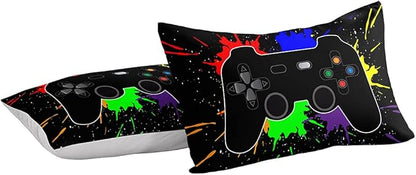 Gaming Comforter for Boys Teen,Game Contoller Bedding Set for Boys Kids,Down Alternative Comforter for All Season,Gamer Home Decor for Boys Comforter Set (Comforter-Game27, Full)