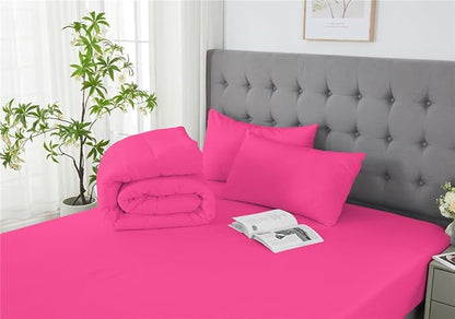 3 Piece Solid Color All Season Bedding Comforter Set Microfiber Soft Lightweight Bedding Set for Kids Teens Adults Room Decor with 1 Comforter and 2 Pillowcases Full