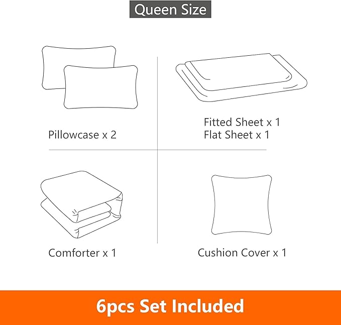 Kids Gaming Bedding Sets, 6 Piece Gamer Comforter Sets for Teens Boys Full Size for Bedroom Comforter Set Adult 3D Gamepad Microfiber Bedding Sets Fits All Season Bedding Comforter Sets