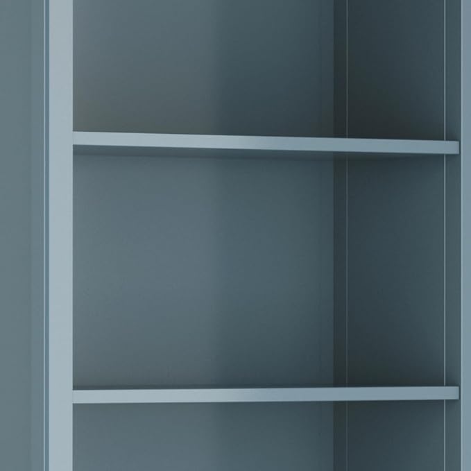 SIMPLIHOME Amherst SOLID WOOD 30 Inch Wide Transitional 5 Shelf Bookcase in French Blue, for The Living Room, Study Room and Office