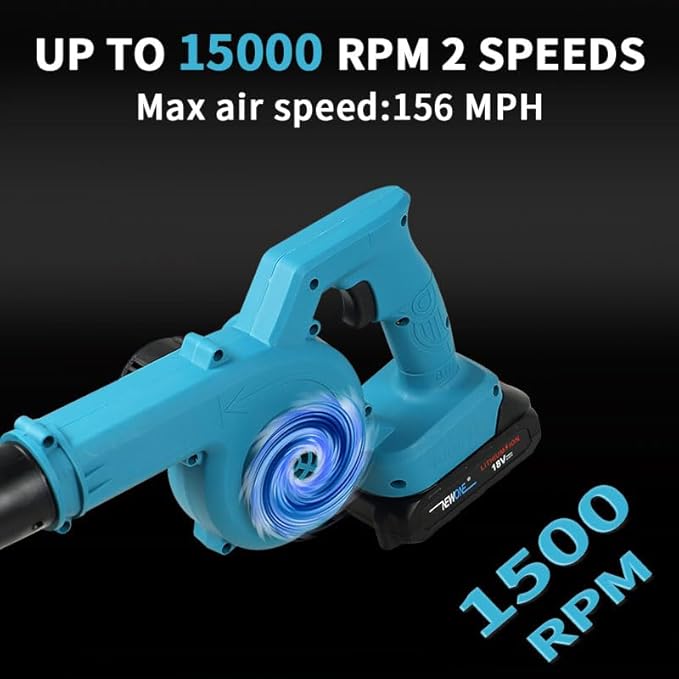 NEWONE Small Leaf Blower Cordless Mini Hand Electric Leaf Blower/Leaf Vacuum,20V 2 Speed Lightweight Sweeper Vacuum with 1 Battery and Charger,Portable for Lawn Care/Dust/Pet Hair/Dust/Small Trash