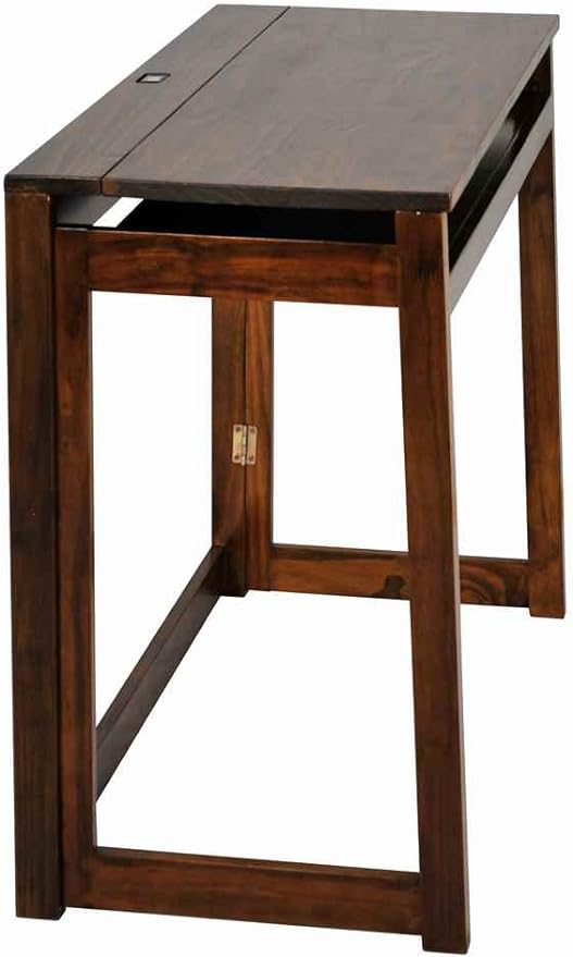 Casual Home Folding Desk with Pull-Out & USB Ports