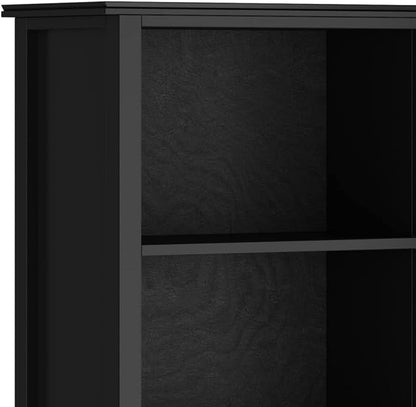 SIMPLIHOME Artisan SOLID WOOD 26 Inch Contemporary 5 Shelf Bookcase in Black, For the Living Room, Study Room and Office